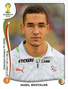 Sticker Nabil Bentaleb - Coppa del Mondo FIFA Brasile 2014 - Panini