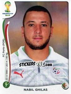 Sticker Nabil Ghilas - Coppa del Mondo FIFA Brasile 2014 - Panini