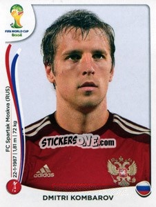 Sticker Dmitri Kombarov - Coppa del Mondo FIFA Brasile 2014 n. 608 - Panini