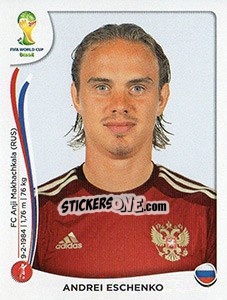 Sticker Andrei Eschenko - Coppa del Mondo FIFA Brasile 2014 - Panini