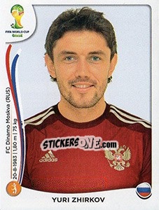 Sticker Yuri Zhirkov - Coppa del Mondo FIFA Brasile 2014 n. 614x - Panini
