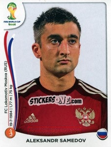 Figurina Aleksandr Samedov - Coppa del Mondo FIFA Brasile 2014 - Panini