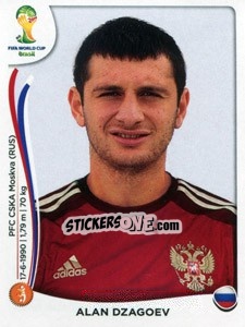 Sticker Alan Dzagoev - Coppa del Mondo FIFA Brasile 2014 n. 617 - Panini