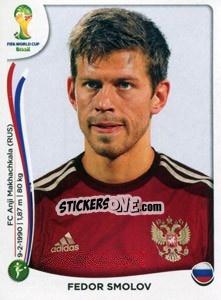 Sticker Fedor Smolov - Coppa del Mondo FIFA Brasile 2014 n. 618 - Panini