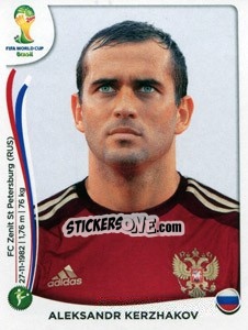 Sticker Aleksandr Kerzhakov - Coppa del Mondo FIFA Brasile 2014 n. 620 - Panini