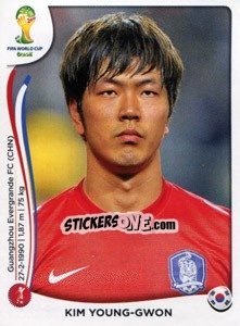 Cromo Kim Young-Gwon - Coppa del Mondo FIFA Brasile 2014 - Panini