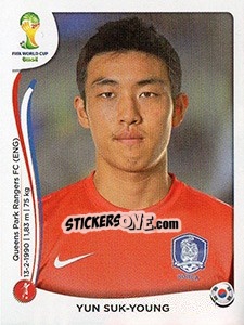 Sticker Yun Suk-Young - Coppa del Mondo FIFA Brasile 2014 n. 628x - Panini