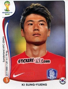 Sticker Ki Sung-Yueng - Coppa del Mondo FIFA Brasile 2014 n. 632 - Panini
