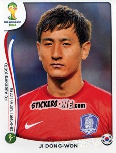 Sticker Ji Dong-Won - Coppa del Mondo FIFA Brasile 2014 - Panini