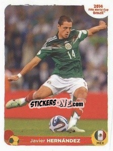 Sticker Javier Hernández - Coppa del Mondo FIFA Brasile 2014 n. CC-D - Panini