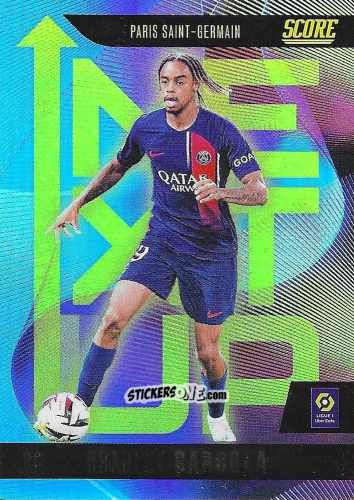 Figurina Bradley Barcola - Score Ligue 1 2023-2024
 n. NU13 - Panini
