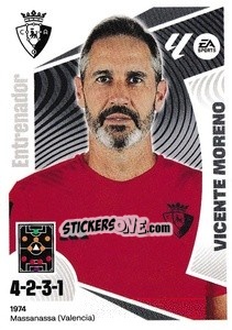 Sticker Entrenador CA Osasuna - Vicente Moreno (2) - LaLiga 2024-2025
 n. 402 - Colecciones ESTE
