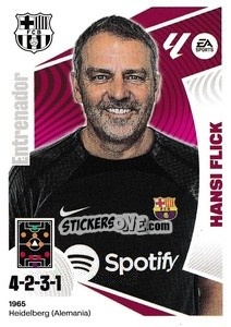 Sticker Entrenador FC Barcelona - Hansi Flick (2) - LaLiga 2024-2025
 n. 102 - Colecciones ESTE
