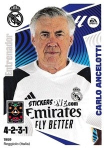 Sticker Entrenador Real Madrid - Carlo Ancelotti (2) - LaLiga 2024-2025
 n. 342 - Colecciones ESTE