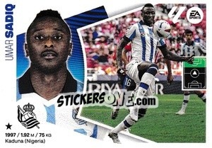 Cromo Umar Sadiq (20A) - LaLiga 2024-2025
 n. 482 - Colecciones ESTE