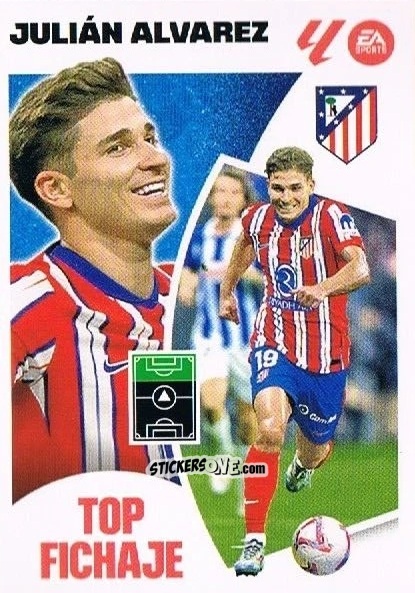 Sticker Julián Alvarez (68) - Atlético de Madrid - LaLiga 2024-2025
 n. 748 - Colecciones ESTE