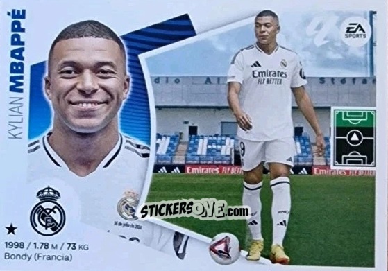 Figurina Kylian Mbappé V2 (20) - Real Madrid CF - LaLiga 2024-2025
 n. 752 - Colecciones ESTE