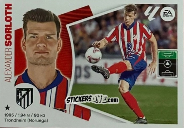 Sticker Alexander Sørloth (30) - Atlético de Madrid - LaLiga 2024-2025
 n. 710 - Colecciones ESTE