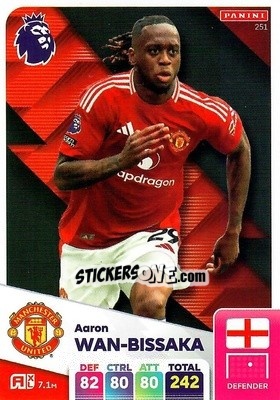 Sticker Aaron Wan-Bissaka - English Premier League 2024-2025. Adrenalyn XL
 n. 251 - Panini