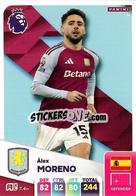 Figurina Àlex Moreno - English Premier League 2024-2025. Adrenalyn XL
 n. 54 - Panini