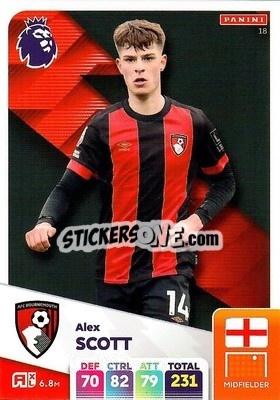 Sticker Alex Scott - English Premier League 2024-2025. Adrenalyn XL
 n. 18 - Panini