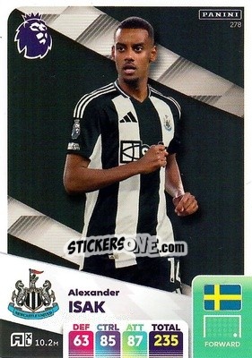 Sticker Alexander Isak - English Premier League 2024-2025. Adrenalyn XL
 n. 278 - Panini
