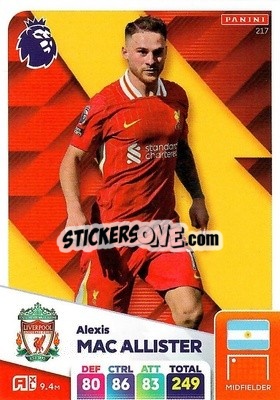 Sticker Alexis Mac Allister - English Premier League 2024-2025. Adrenalyn XL
 n. 217 - Panini