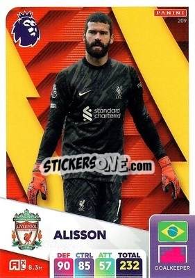 Sticker Alisson - English Premier League 2024-2025. Adrenalyn XL
 n. 209 - Panini
