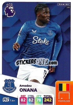 Sticker Amadou Onana - English Premier League 2024-2025. Adrenalyn XL
 n. 145 - Panini