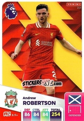 Sticker Andy Robertson - English Premier League 2024-2025. Adrenalyn XL
 n. 213 - Panini