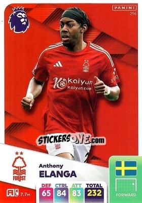 Sticker Anthony Elanga - English Premier League 2024-2025. Adrenalyn XL
 n. 296 - Panini