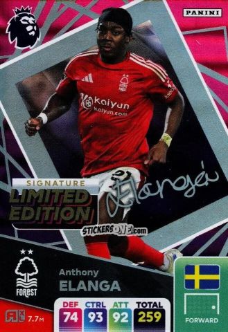 Sticker Anthony Elanga - English Premier League 2024-2025. Adrenalyn XL
 n. LEPS-AE - Panini