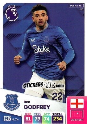Sticker Ben Godfrey - English Premier League 2024-2025. Adrenalyn XL
 n. 142 - Panini
