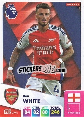 Sticker Ben White - English Premier League 2024-2025. Adrenalyn XL
 n. 31 - Panini