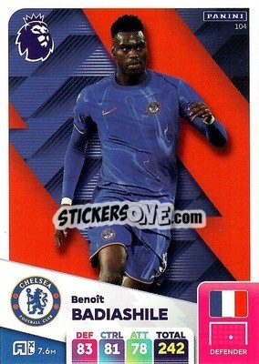 Sticker Benoît Badiashile - English Premier League 2024-2025. Adrenalyn XL
 n. 104 - Panini