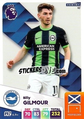 Sticker Billy Gilmour - English Premier League 2024-2025. Adrenalyn XL
 n. 90 - Panini