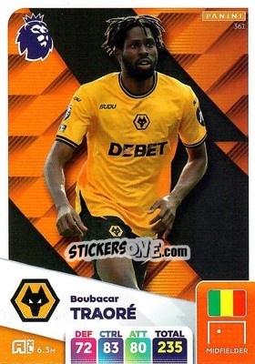 Figurina Boubacar Traoré - English Premier League 2024-2025. Adrenalyn XL
 n. 361 - Panini