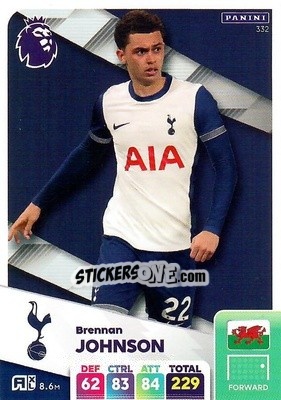 Sticker Brennan Johnson - English Premier League 2024-2025. Adrenalyn XL
 n. 332 - Panini