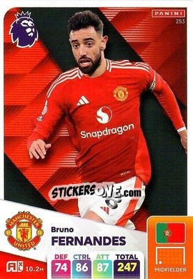 Sticker Bruno Fernandes - English Premier League 2024-2025. Adrenalyn XL
 n. 253 - Panini