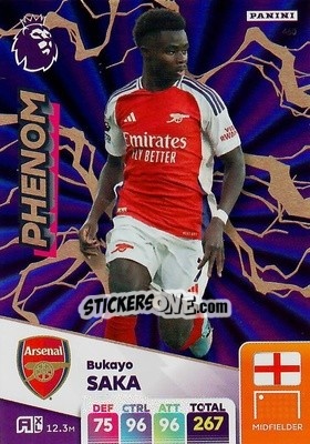 Sticker Bukayo Saka - English Premier League 2024-2025. Adrenalyn XL
 n. 460 - Panini