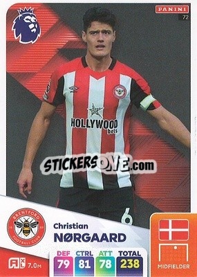 Sticker Christian Nørgaard - English Premier League 2024-2025. Adrenalyn XL
 n. 72 - Panini