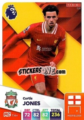 Sticker Curtis Jones - English Premier League 2024-2025. Adrenalyn XL
 n. 218 - Panini