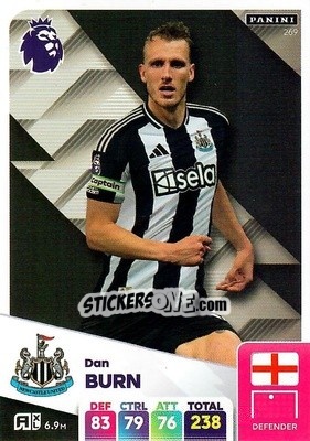 Sticker Dan Burn - English Premier League 2024-2025. Adrenalyn XL
 n. 269 - Panini
