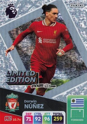 Sticker Darwin Núñez - English Premier League 2024-2025. Adrenalyn XL
 n. LE-DN - Panini