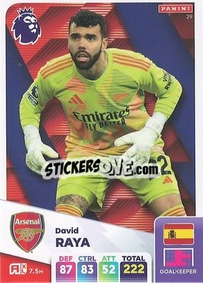 Sticker David Raya - English Premier League 2024-2025. Adrenalyn XL
 n. 29 - Panini