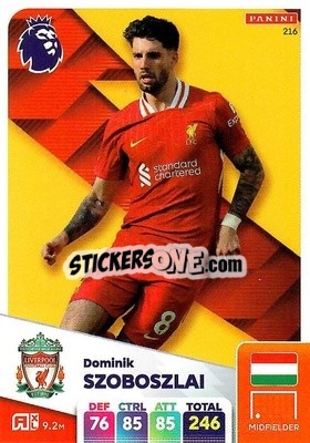 Sticker Dominik Szoboszlai - English Premier League 2024-2025. Adrenalyn XL
 n. 216 - Panini