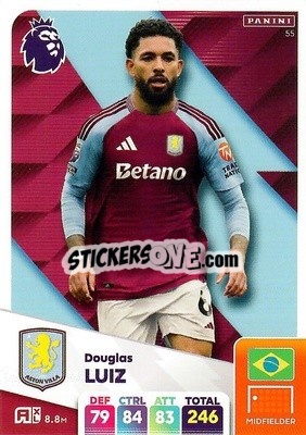 Sticker Douglas Luiz - English Premier League 2024-2025. Adrenalyn XL
 n. 55 - Panini