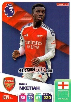 Sticker Eddie Nketiah - English Premier League 2024-2025. Adrenalyn XL
 n. 42 - Panini
