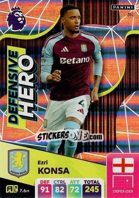 Cromo Ezri Konsa - English Premier League 2024-2025. Adrenalyn XL
 n. 381 - Panini