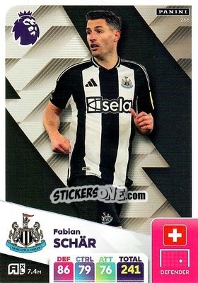 Sticker Fabian Schär - English Premier League 2024-2025. Adrenalyn XL
 n. 266 - Panini